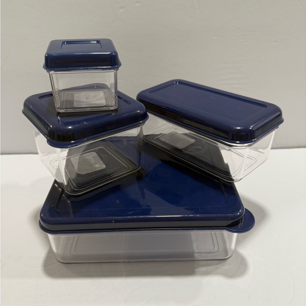 Like New 💙Pottery Barn Kids Set/7pc Spencer Food Storage Containers -Blue - Picture 2 of 6